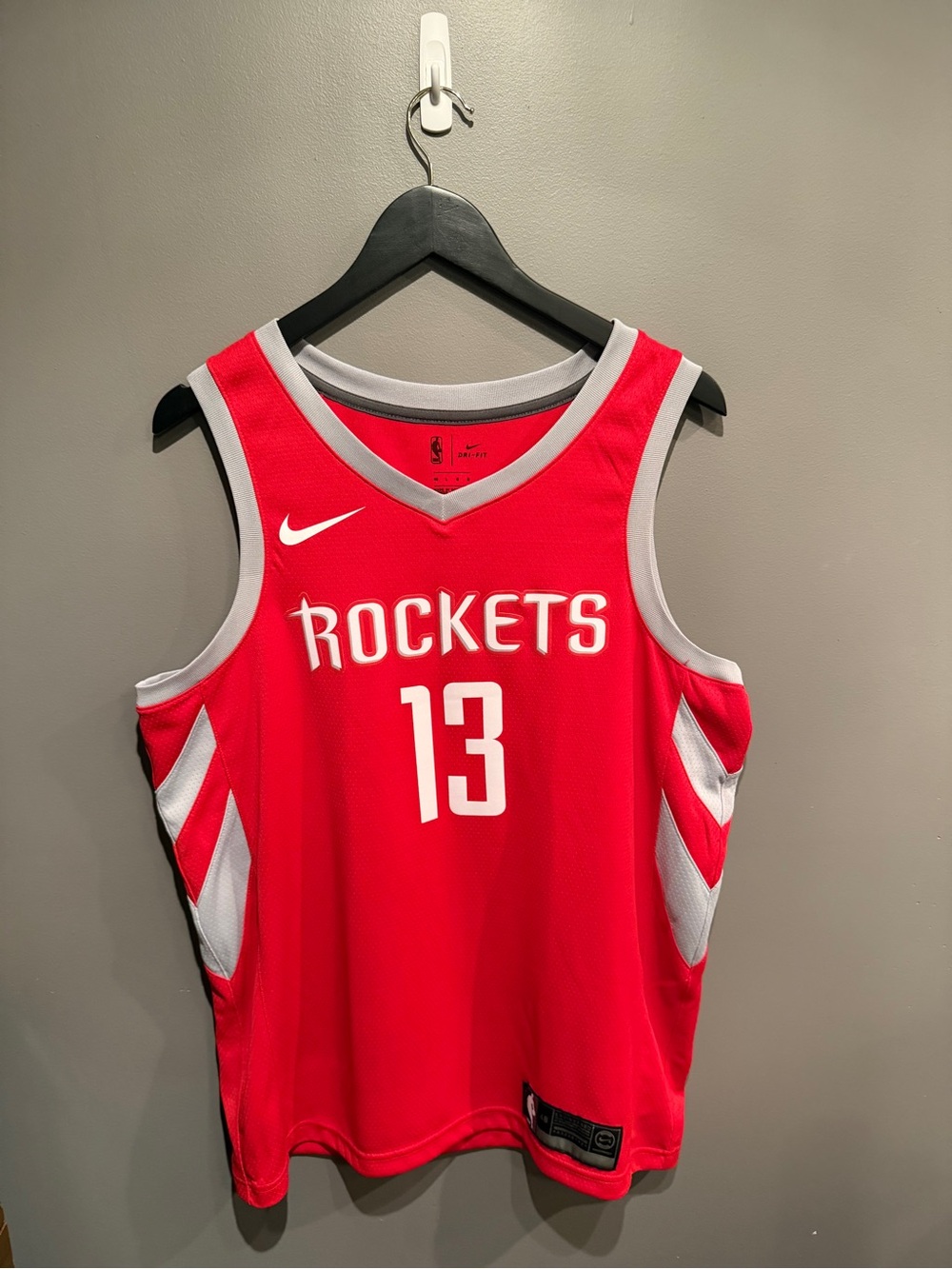 Nike Red Rockets #13 Basketball Jersey with White Trim